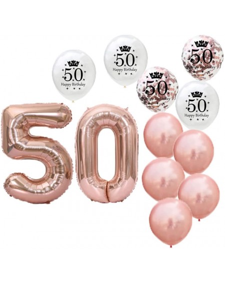 Balloons Sweet 50th Birthday Decorations Party Supplies-Rose Gold Number 50 Balloons-50th Foil Mylar Balloons Latex Balloon D...