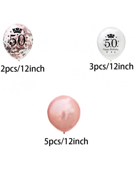 Balloons Sweet 50th Birthday Decorations Party Supplies-Rose Gold Number 50 Balloons-50th Foil Mylar Balloons Latex Balloon D...