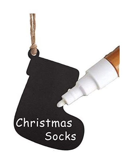 Ornaments 10PCS Socks Shape Hanging Chalkboard Signs Mini Decorative Blackboard Hanging Tags Wooden Christmas Hanging Ornamen...