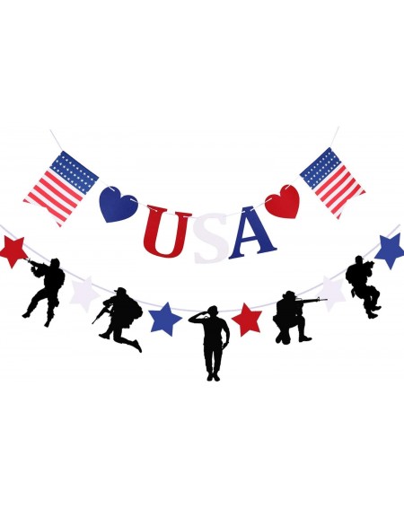 Banners & Garlands Patriotic Soldier Decoration Banners- 4th of July Memorial Day Party Decorations-Army Military Camouflage ...