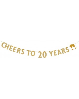 Banners & Garlands Gold glitter Cheers to 20 years banner-20th birthday party decorations - CR18IMNX532 $20.75