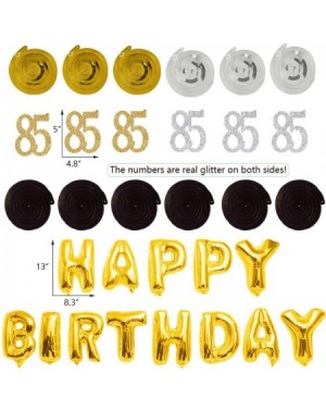 Banners & Garlands 85th Birthday Decorations Kit-Gold Silver Glitter Happy 85 years old Birthday Banner & Sparkling Celebrati...