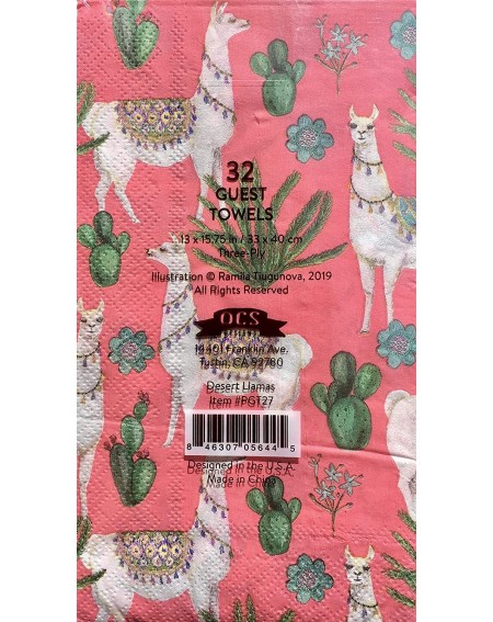 Tableware Desert Llamas Guest Towel Buffet Napkins- (PGT27)- 32 ct - C818TGA4RQ5 $12.22