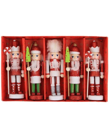 Ornaments Set of 5 Christmas Wooden Nutcracker Soldier Ornament Decoration for Home - Christmas Tree Soldier - CN18LQ74UWD $3...