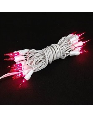 Indoor String Lights 20 Light Pink Christmas Craft Mini Light Set- Non-Connectable- White Wire- 8' Long - Pink - CJ12I76O0S3 ...