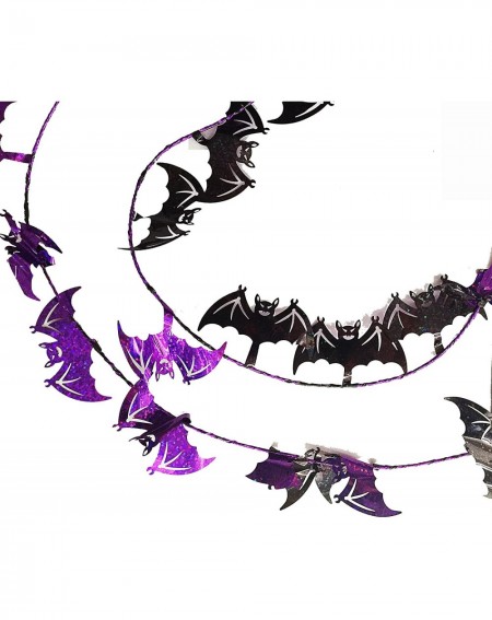 Banners & Garlands SKD Party Purple Black Halloween Flying Bats Shaped Tinsel Wire Garland 18 ft x 2 Packs (36 ft Total) - CU...