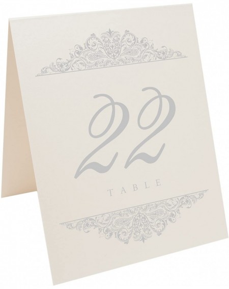 Place Cards & Place Card Holders Paisley Table Numbers (Select Color/Quantity)- Champagne- Silver- 1-15- Perfect for a Weddin...