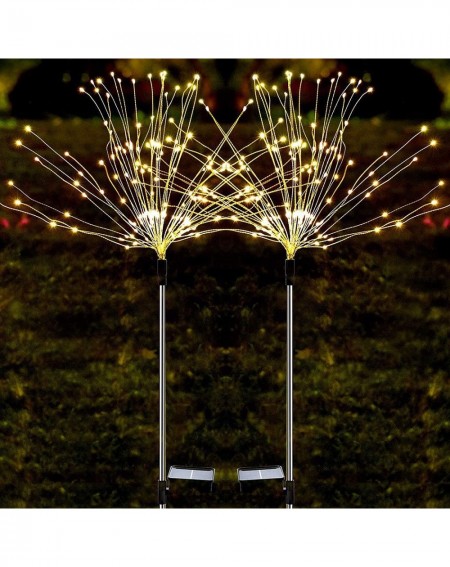 Outdoor String Lights 2 Pack Solar Powered Copper Wire Firework Lights- 120 LED Fairy Starburst String Lights Outdoor Lights ...