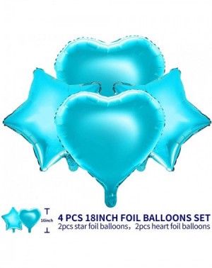 Balloons Blue Birthday Decorations for Boys- Happy Birthday Foil Banner- Star Heart Shape Foil Balloons Blue Latex Balloons B...