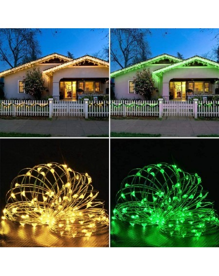 Outdoor String Lights Color Changing Battery Operated Fairy Lights- 33ft 100 LED 8 Modes Silvery Copper Wire Twinkle String L...