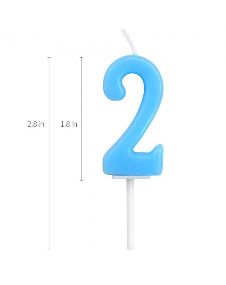 Cake Decorating Supplies Birthday Candle Numbers- Cute Blue Birthday Cake Candle Number 2 - Number 2 - CY18RKXIL8L $6.49
