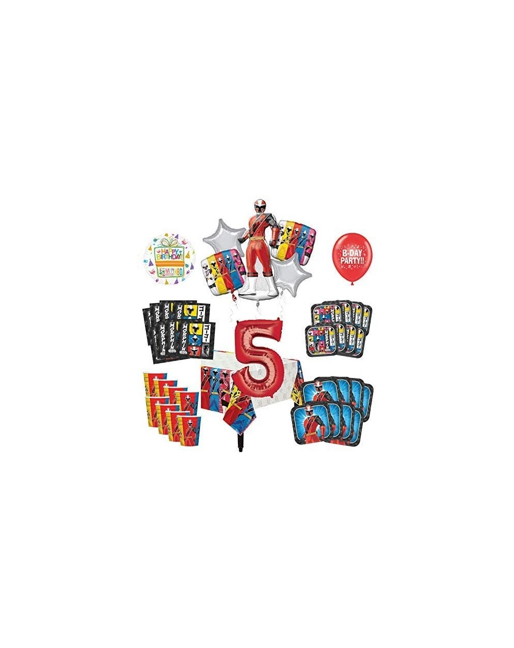 Balloons 5th Birthday Party Supplies 8 Guest Decoration Kit and Balloon Bouquet - CB18NA0L94S $39.32