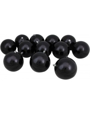 Ornaments 12ct Jet Black Shatterproof Christmas Ball Ornaments 4" (100mm) - CC186OLZWN4 $29.14