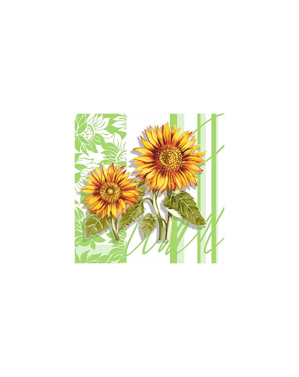 Tableware Decorative Floral Paper Lunch Napkins - Sunflower- 20 Count- 6.5 inch - Sunflower - C81864MMXWO $11.00