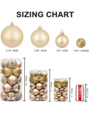Ornaments 34ct Christmas Ball Ornaments Champagne 1.57-Inch Shatterproof Christmas Decorations Tree Balls Small for Holiday W...