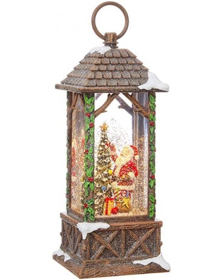 Snow Globes Santa Decorating Tree Lighted Water Lantern Lighted Christmas Snow Globe with Swirling Glitter - C618OUT57WC $88.09