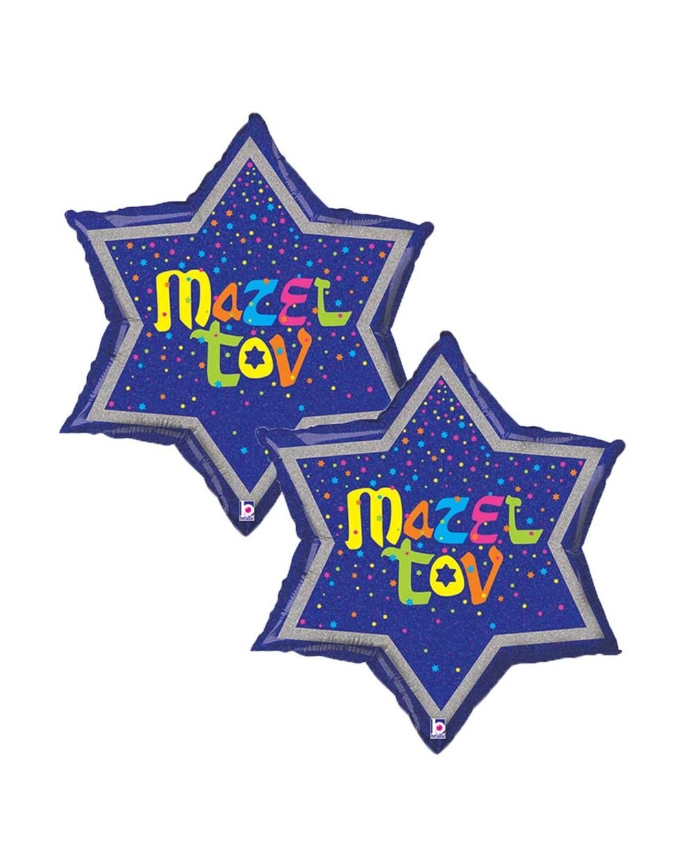 Balloons Set of 2 Glitter Mazel Tov Star 24" Foil Party Balloons - CM18UE7292G $14.02