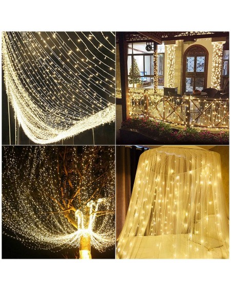 Indoor String Lights Upgraded Curtain String Lights- 304 LED USB Powered String Lights- 8 Lighting Modes Icicle Lights- Indoo...