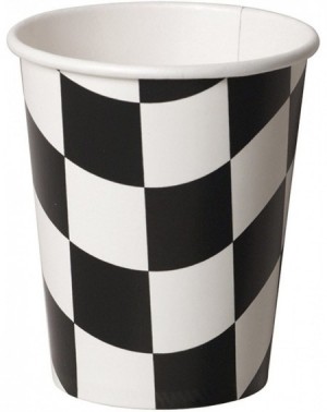Party Tableware 8 Count Hot or Cold Beverage Cups- Black and White Check - CU11CE9Q3U3 $7.35