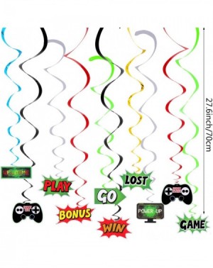 Banners 42 Pieces Video Game Party Supplies Happy Birthday Gaming Banner Hanging Paper Fans Centerpiece Table Decorations Vid...