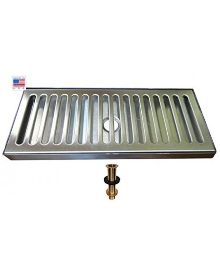 Favors 12 X 5 SS Draft Beer Drip Tray with Drain- 12" X 5"- Stainless Steel - C712O4VXK77 $48.26