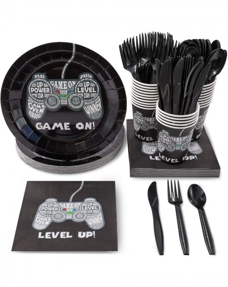 Party Packs Video Game Party Bundle- Includes Plates- Napkins- Cups- and Cutlery (24 Guests-144 Pieces) - CR18CG05X7I $14.01