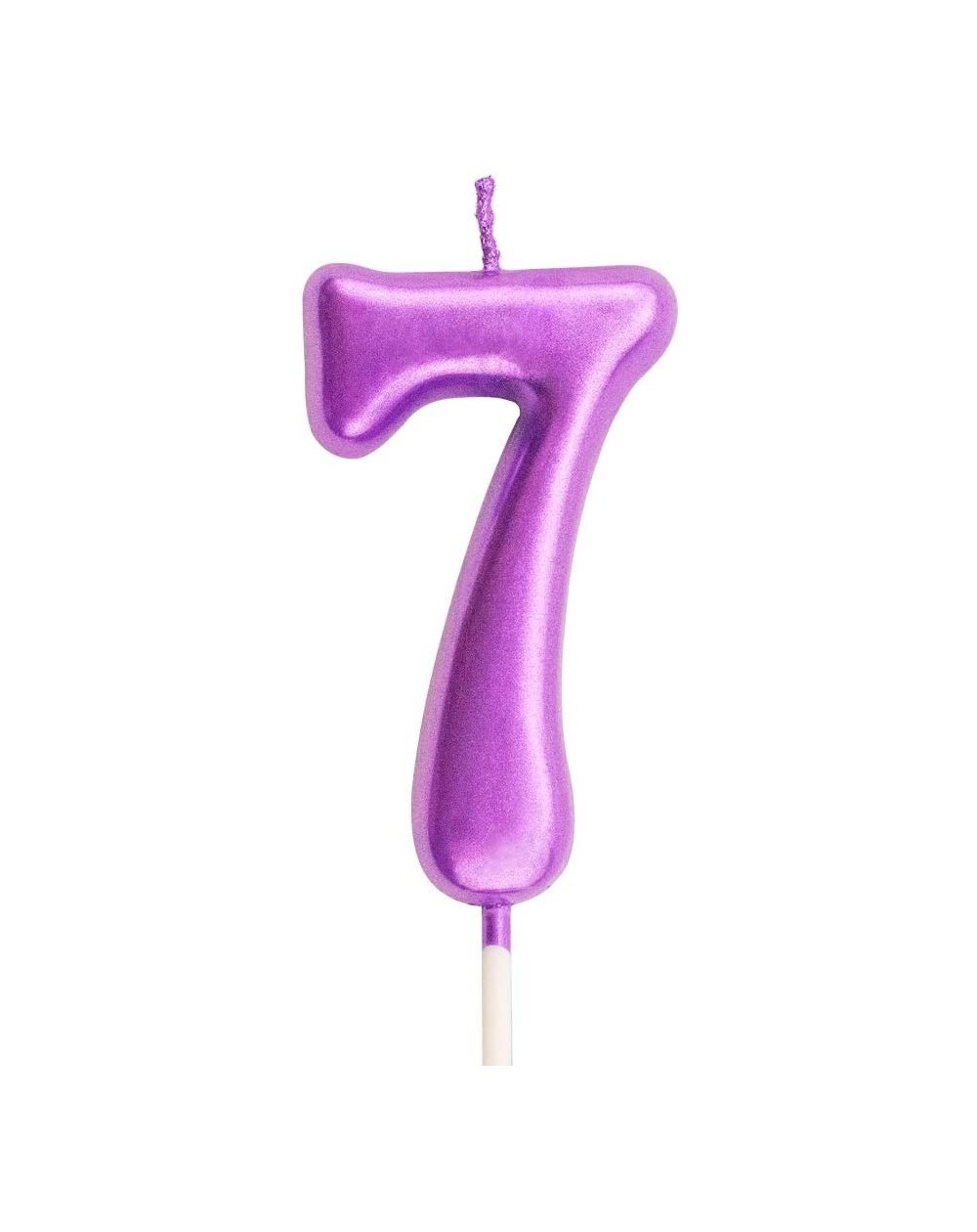 Birthday Candles 7th Birthday Candle Seven Years Purple Happy Birthday Number 7 Candles for Cake Topper Decoration for Party ...