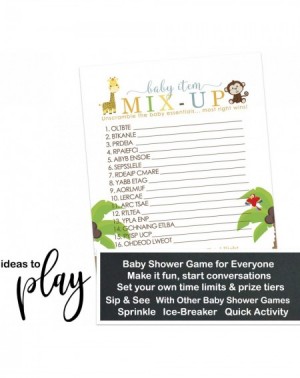 Party Games & Activities Cute Jungle Baby Shower Word Scramble Game Cards (25 Pack) - Neutral Boy or Girl - Fun Unscramble Ac...