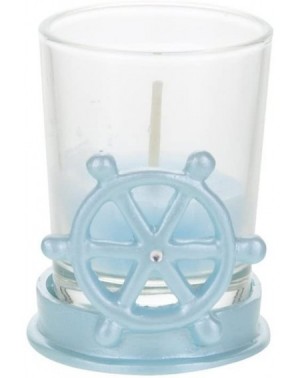 Favors 12 pcs Party Keepsake Baby Blue Sail Boat Wheel Candle Set- Awesome Party Favors for Baby Shower Announcement Parties-...