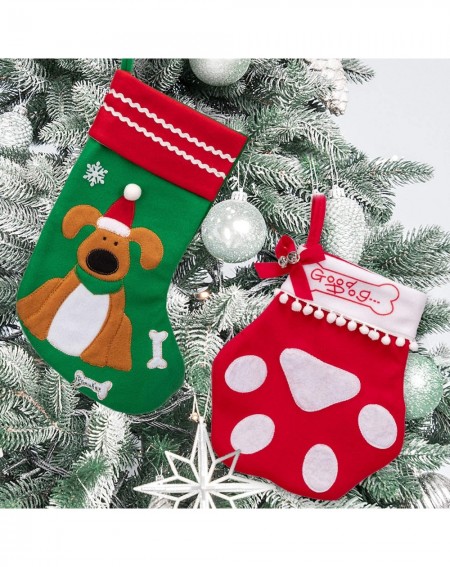Stockings & Holders Dog And Paw Christmas Stockings Set Xmas/Winter/Holiday Party Hanging Decorations/Ornaments/Supplies Tree...