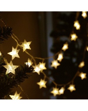 Indoor String Lights 25ft 50 LED Warm White Star String Lights for Bedroom- Battery Operated Christmas Twinkle Fairy Lights w...
