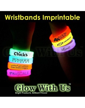 Favors Glow Sticks Bulk Wholesale Wristbands- 25 9" Yellow Triple-Wide Glow Bracelets- Bright Color- Glow 8-12 Hrs- 25 Connec...