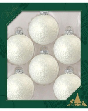 Ornaments Made in The USA Designer Seamless Pearl Icelock 2 5/8" (67mm) Christmas Ball Ornaments- 6 Pieces - Pearl Icelock - ...