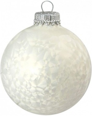 Ornaments Made in The USA Designer Seamless Pearl Icelock 2 5/8" (67mm) Christmas Ball Ornaments- 6 Pieces - Pearl Icelock - ...