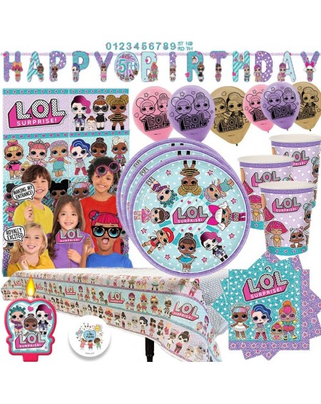 Party Packs Party MEGA Pack with Decorations for 16 Guests With Plates- Cups- Napkins- Tablecover- Birthday Candle- Scene Set...
