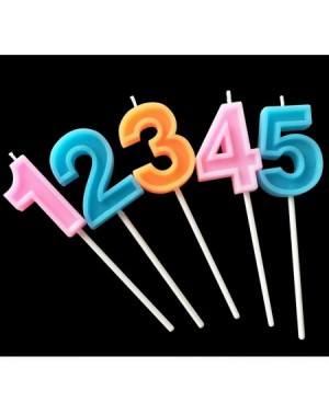 Cake Decorating Supplies Multicolor Happy Birthday Numeral Candles Number 4 Cake Cupcake Topper Decoration for Adults/Kids Th...