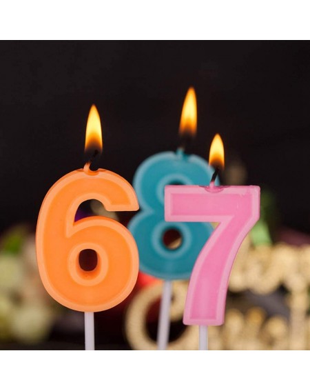Cake Decorating Supplies Multicolor Happy Birthday Numeral Candles Number 4 Cake Cupcake Topper Decoration for Adults/Kids Th...