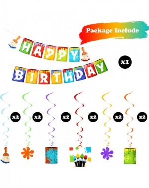 Party Packs 13 Pieces Art Party Supplies Includes Art Birthday Banner Painting Happy Birthday Sign and 12 Pieces Art Hanging ...