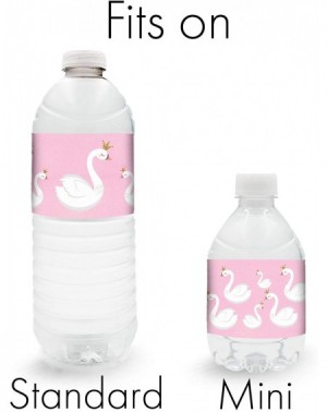 Favors Swan Birthday Water Bottle Labels - 24 Stickers - C118YREZODO $9.95
