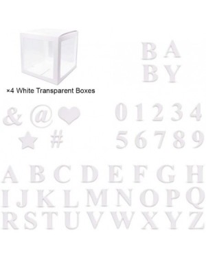 Balloons 4 pcs White Transparent Balloons Boxes with 30 Letters 10 Numbers 5 Symbols- 49 pcs Party Decorations Kit Supplies- ...