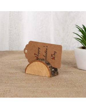 Place Cards & Place Card Holders Half Round Rustic Wooden Card Holders with Bark Wood Wedding Place Card Holders Stand Table ...