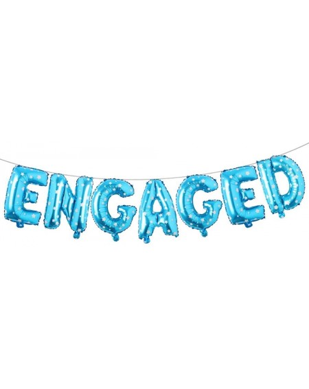 Balloons 16 inch Multicolored Engaged AF Balloon Letters Banner Engagement Party Decorations Supplies (Engaged Blue Star) - E...