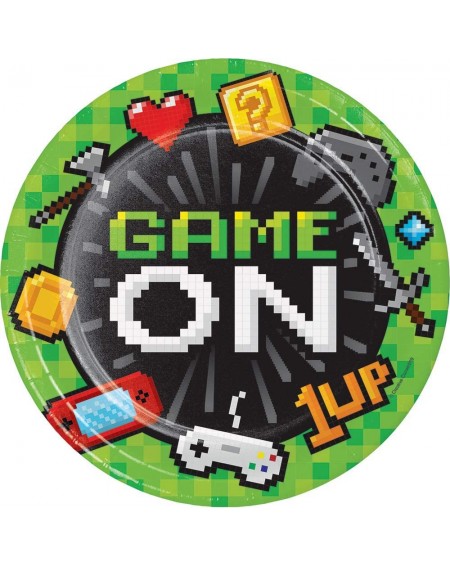 Party Packs Video Game Party Supplies Pixelated Birthday Gamer Themed Plate and Napkin Set - CW193NRCLK6 $10.21