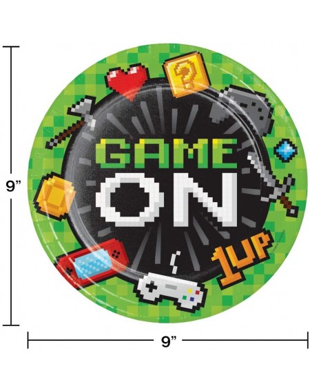 Party Packs Video Game Party Supplies Pixelated Birthday Gamer Themed Plate and Napkin Set - CW193NRCLK6 $10.21