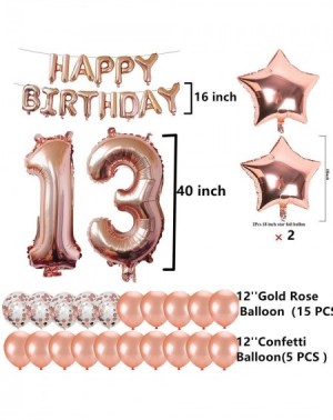 Balloons 13th Birthday Decorations Party Supplies- Jumbo Rose Gold Foil Balloons for Birthday Party Supplies-Anniversary Even...