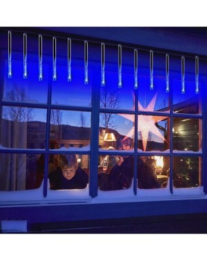 Indoor String Lights Falling Rain Lights- Christmas Lights Outdoor Meteor Shower Lights 12 inch 8 Tube Rain Falling Icicle Ca...