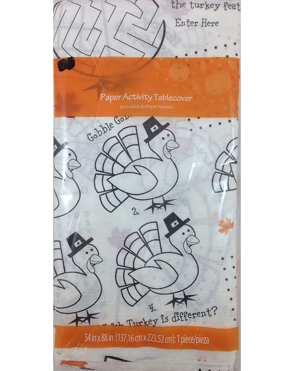 Tablecovers Paper Activity Happy Thanksgiving Tablecover - CW11OVMYZD3 $10.84
