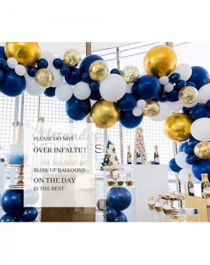 Balloons Navy Blue and Gold Balloons 110 Pcs 12 Inch Confetti Balloons White Latex Balloon Garland Kit with Balloon Accessori...