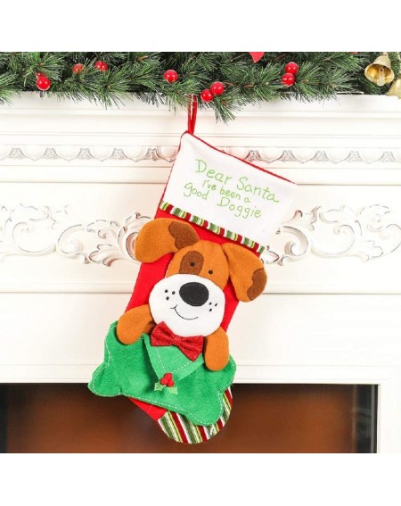 Stockings & Holders Christmas Stocking- 18" Xmas Dog Stocking- Large Enough to Hold Treats and Toys- Adorable Christmas Tree ...