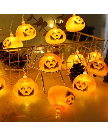 Indoor String Lights Halloween String Lights - Pumpkin Lanterns Decorative Jack-O-Lantern Wire Lights for Patio Garden Gate Y...